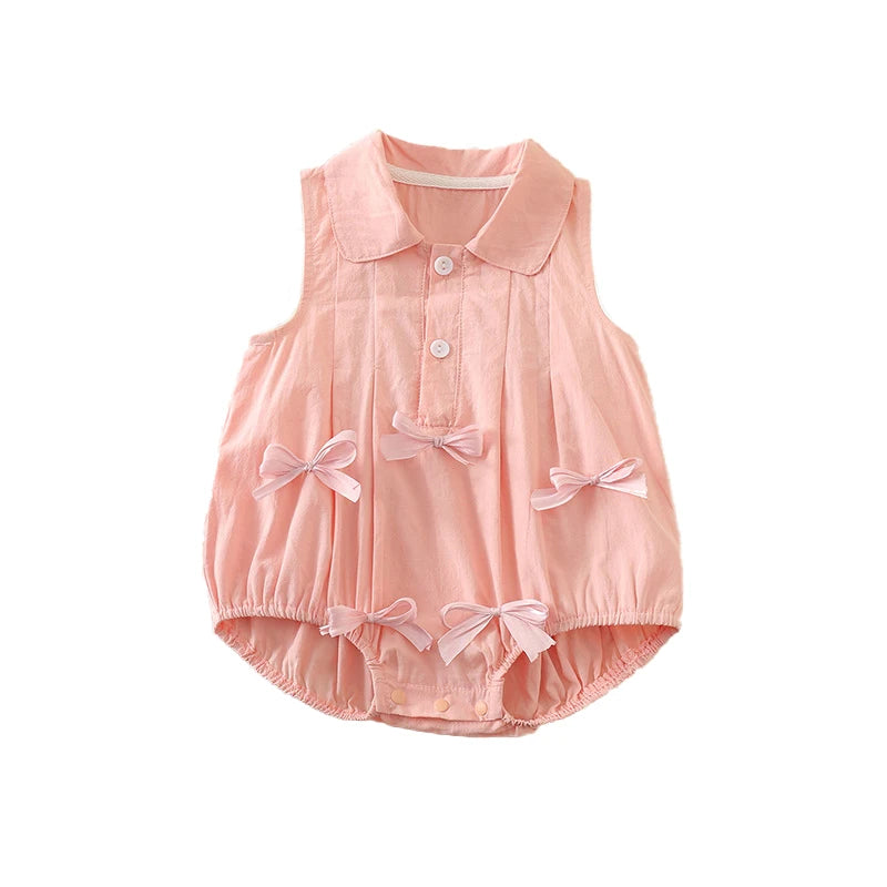 Sommer Säuglings Body Kleidung 3-24M Nette Schleife Kleinkind Neugeborene Artikel Baby Dünne Lose Ärmel Ein Stück.