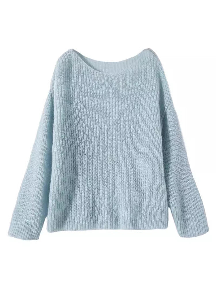 Elegante durchsichtige Frauen Pullover Pullover lose Jumper Herbst Winter weiche warme Frauen Strickwaren Pullover grundlegende solide Kaschmir Tops.