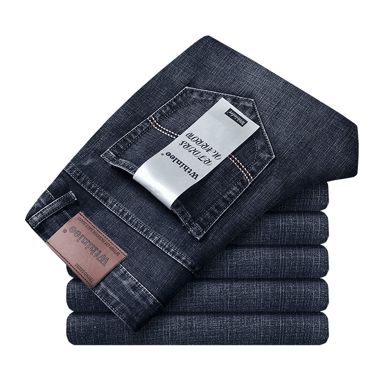 Wthinlee Neue Business männer Jeans Casual Gerade Stretch Mode Klassische Blau Schwarz Arbeit Denim Hosen Männliche Marke Kleidung