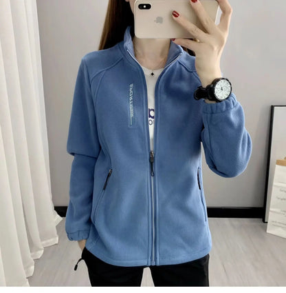 Plus Größe Herbst Winter Polar Fleece Warme Mantel Frauen Sweatshirt Outdoor Sport Casual Zipper Strickjacke Jacke Top Schlank Jugendliche.