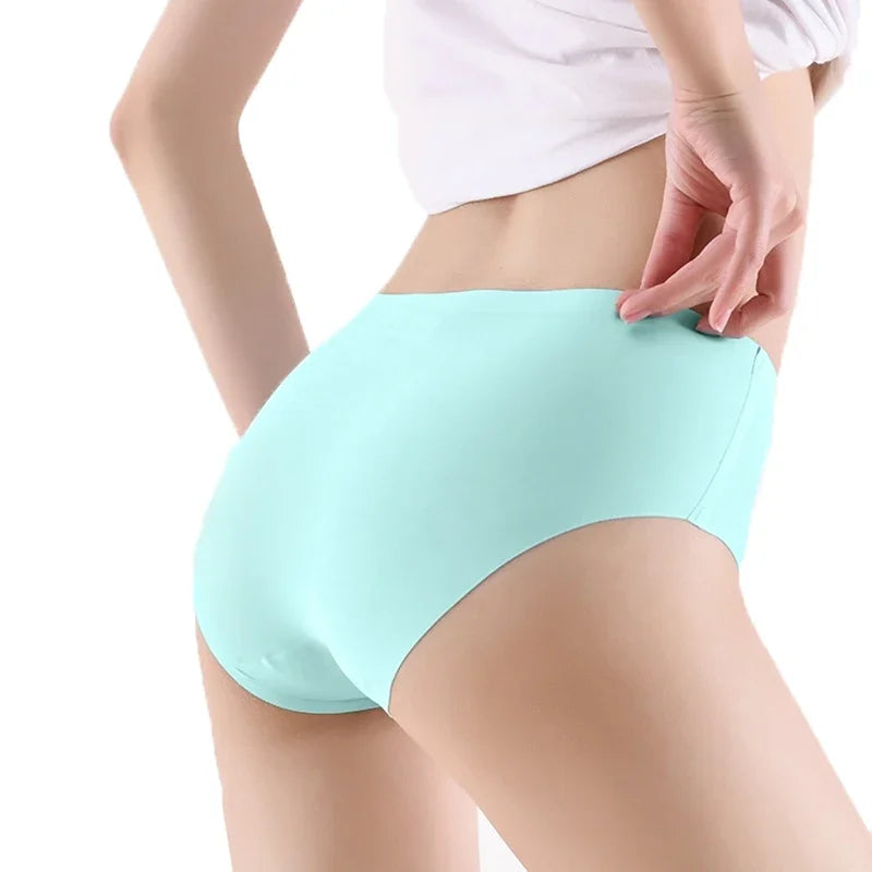 9 Pcs/Lot Seamless Women's Panties Solid Color Middle Waist Briefs Sexy Underwear for Girls And Women.