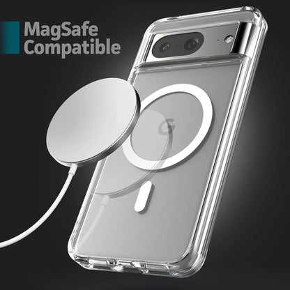 Luxury Transparent Magsafe Magnetic Case for Google Pixel 9A 10 9 8 7 6 Pro 9 Pro XL 8A 7A 6A Wireless Charging Clear TPU Cover.