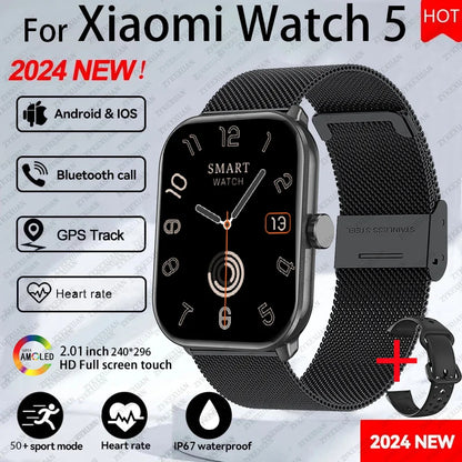 For Xiaomi Watch 5 Global Version Men Women HD AMOLED Display Heart Rate Bluetooth Call GPS Track Waterproof Sports Smart Watch