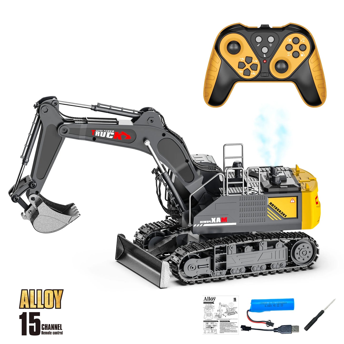 Alloy Rc Excavator Truck Toy Kids Remote Control Engineering Trucks Electric Vehicle Machine Games for Kids Boys Birthday Gifts