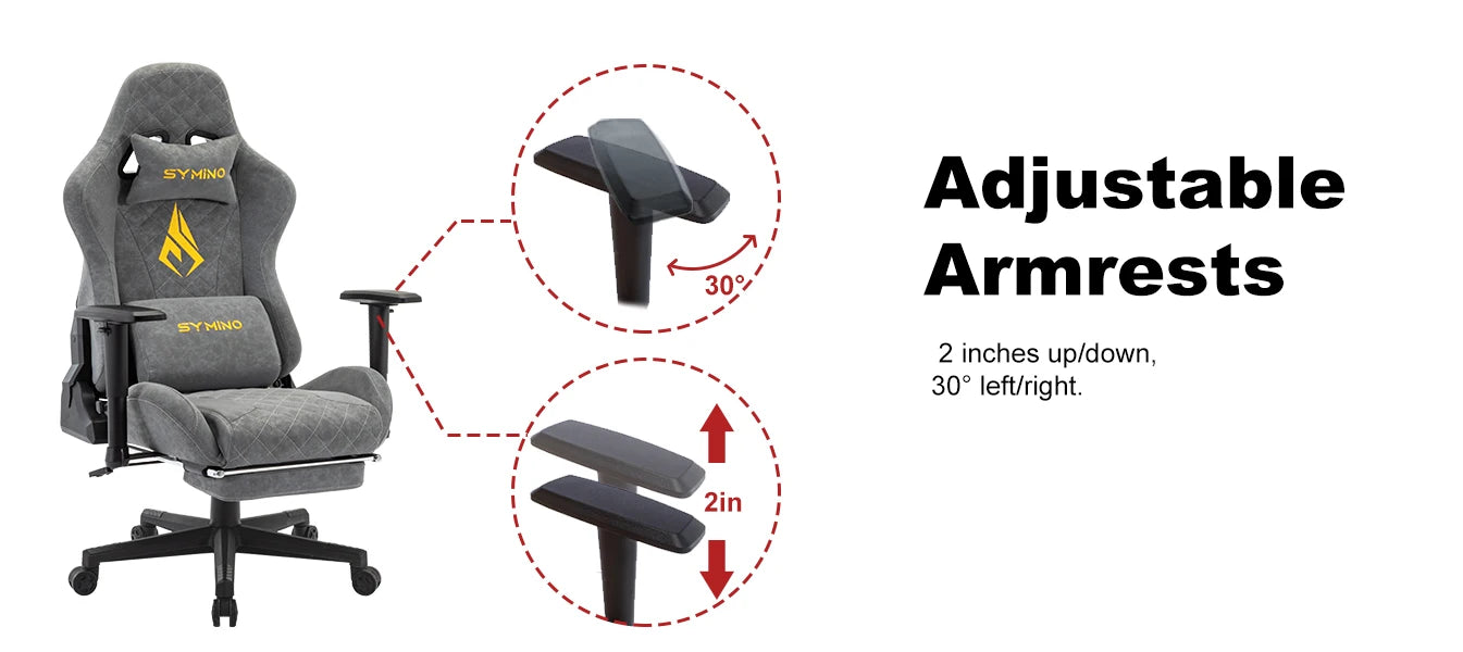 SYMINO Vintage ergonomischer Gaming-Stuhl aus PU-Leder