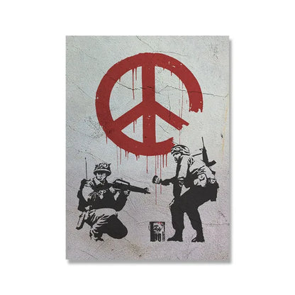 Banksy Graffiti Artwork Canvas Painting Prints Wall Art Pictures Girl with Red Balloon Black White Posters Nordic Home Decor.