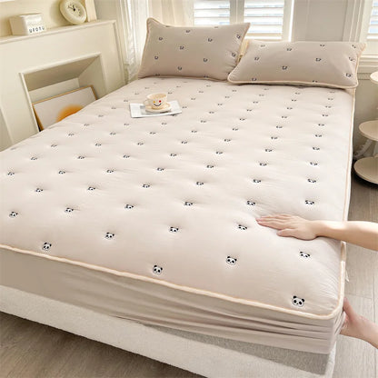 Thicken Mattress Cover 90x200 Fitted Sheets Queen Size Elastic Bedsheet Embroidered Bed Covers 매트리스커버 (Pillowcase need order).
