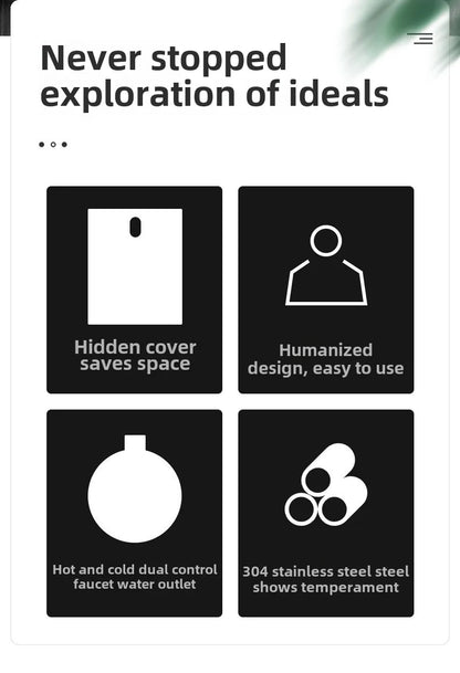 304 Stainless Steel Bar Sink Small Kitchen Sink Hidden Cup Washer Single Slot With Lid Balcony Garden ﻿