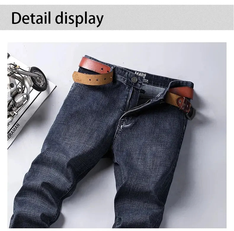 Wthinlee Neue Business männer Jeans Casual Gerade Stretch Mode Klassische Blau Schwarz Arbeit Denim Hosen Männliche Marke Kleidung.