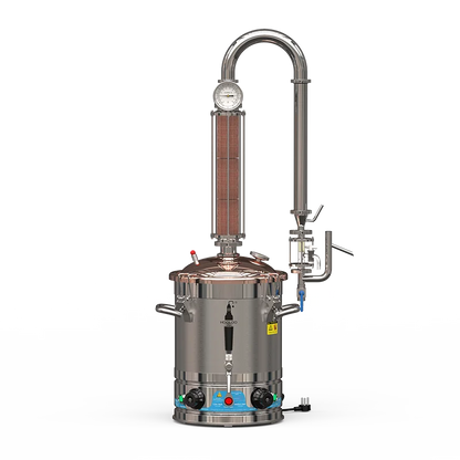 HOOLOO CT Distiller Electric Hydrolat Essential Oil Still Moonshine Still Copper lid Glass Copper Mesh Column Home Fragrance.