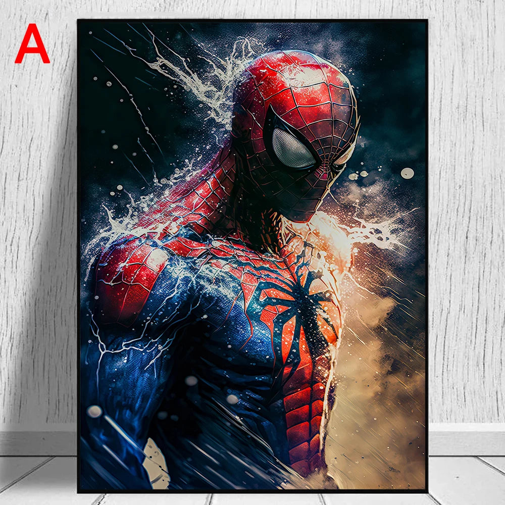 Miniso Disney Marvel The Avengers Spiderman Poster Iron Man Hulk Captain America Hulk Canvas Painting Wall Art Prints Home Decor.