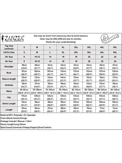 ZANZEA Elegant Women Autumn 2 Piece Sets Muslim Tracksuits Fashion Long Sleeve Tops Pleated Maxi Skirts Suit 2PCS Work Outfits.