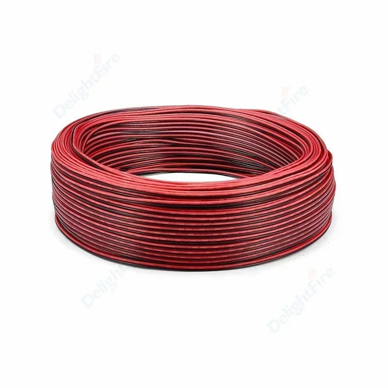 2 PIN Electrical Wire Tinned Copper PVC Insulated Red Black Cable For Single Color LED Strip Light Extension Wire 18/26/28 AWG.