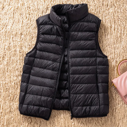 12 Farben 90% weiße Enten Daunen Frauen ärmellose Jacken 2023 Neuankömmlinge weibliche ultraleichte packbare Weste Frauen Mäntel