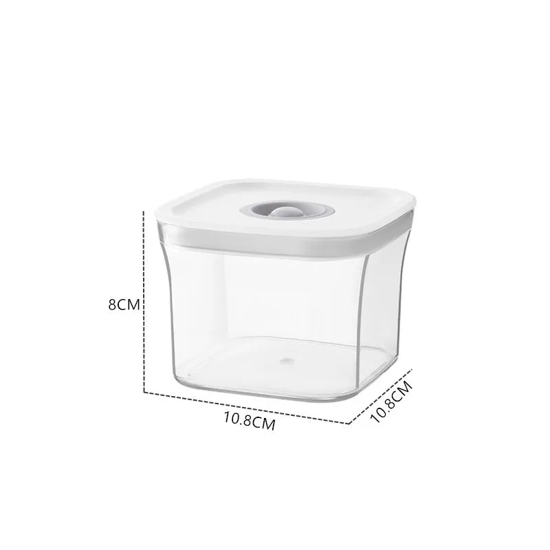 Square Hermetic Spices Candy Jars Kitchen Clear Food Storage Container Plastic Cereals Organizer Boxes Refrigerator Organizer.