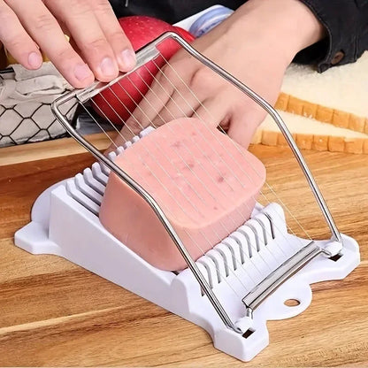 Multifunctional Luncheon Meat Slicer Stainless Steel Fruit Slicer Household Egg Hot Dog Cheese Slicer Kitchen Tools.