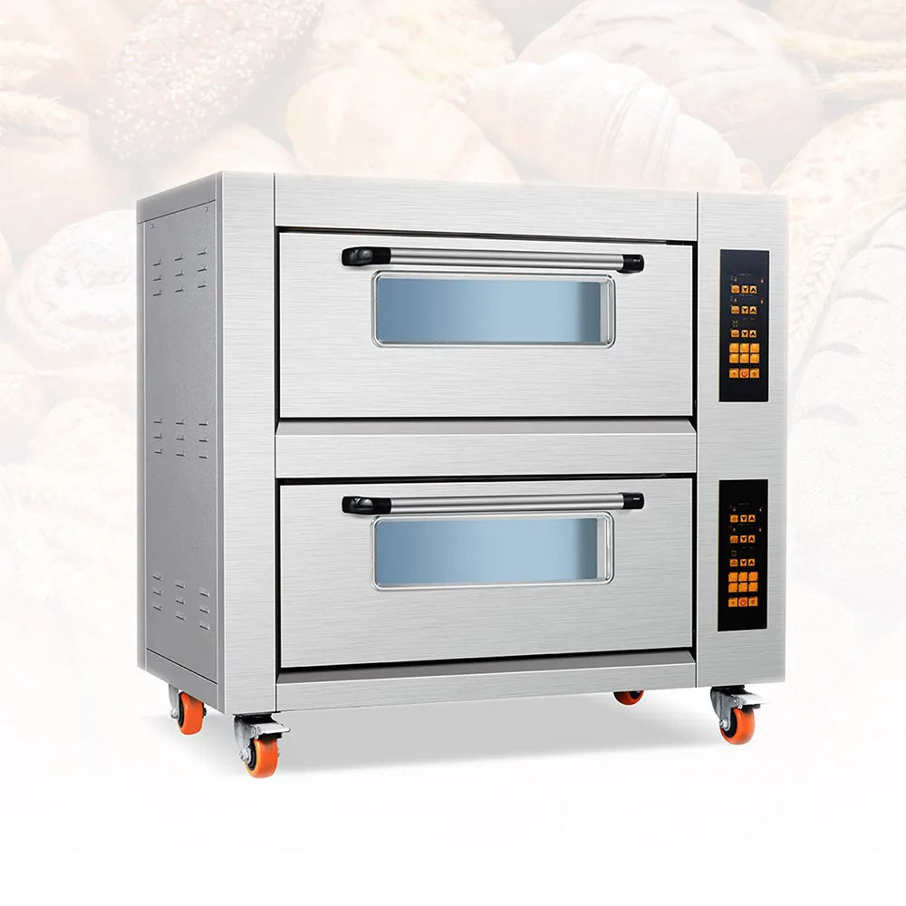 3 Decks 6 Trays Electrical Gas Pie Baking Oven Pizza Oven Complete Bakery Snack Production Line Baguette Bakery Equipment.