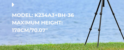 K&F Concept 178cm Lightweight Camera Tripod Cellphone Clip Travel DSLR Tripod for Nikon Canon Camera Outdoor Live Streaming Vlog.