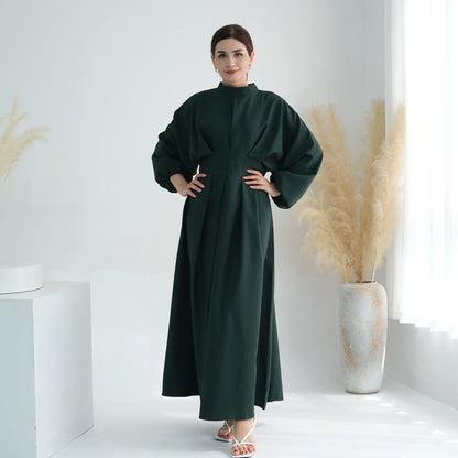 Elegant Muslim Dress Ramadan Pleated Abaya for Women Slim Waist Long Dress Islamic Clothing Muslim Eid Party Dresses Hijab Robe