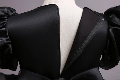 Kinder kleid schwarz Prinzessin Anhänger Kleid Kinder kleid Blumen kleid 4 bis 12 Jahre Mädchen Klavier Performance Kleid.