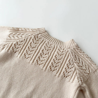 Babykleidungsset 2025, Herbst und Winter, neuer Baby-Strickanzug, Handhaken, Ballpullover + Blasenball-Rock, Hose