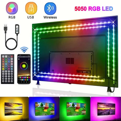 USB-LED-Streifen 5V 5050 Smart-LED-Licht für Wand, Zimmer, Bluetooth, WLAN, Alexa 15 20 Meter, RGB-Band, TV-Hintergrundbeleuchtung, LED-Band, Luces.