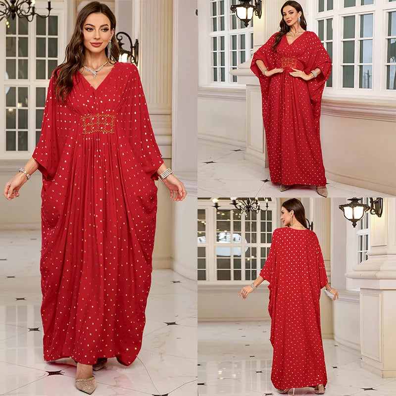 Frauen bestickte lange Kaftane Plus Size Kaftan Kleider Strand Badeanzug Cover Up Moomoo Kleid marokkanische Robe