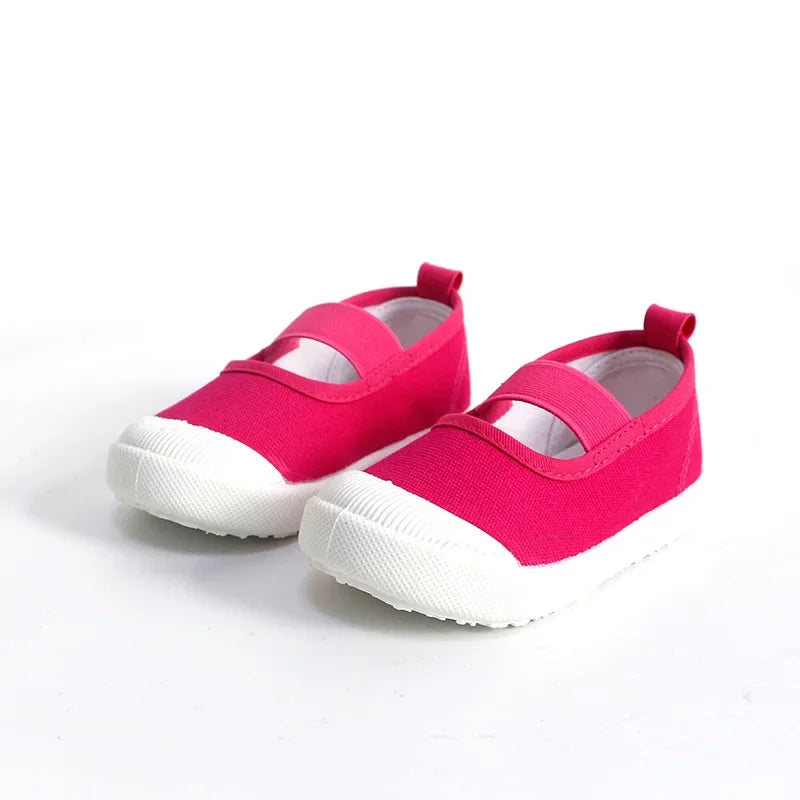 2024 New Spring Autumn Baby Girl Shoes Kids Canvas Shoes Children Casual Sneakers Candy Color Flowers For Girls Floral Prints.