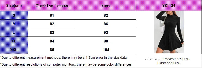 Damen-Kleid mit schmaler Passform, halbhohem Kragen, Taillenbetonter A-Linien-Rock und langen Ärmeln und Pit-Streifen.