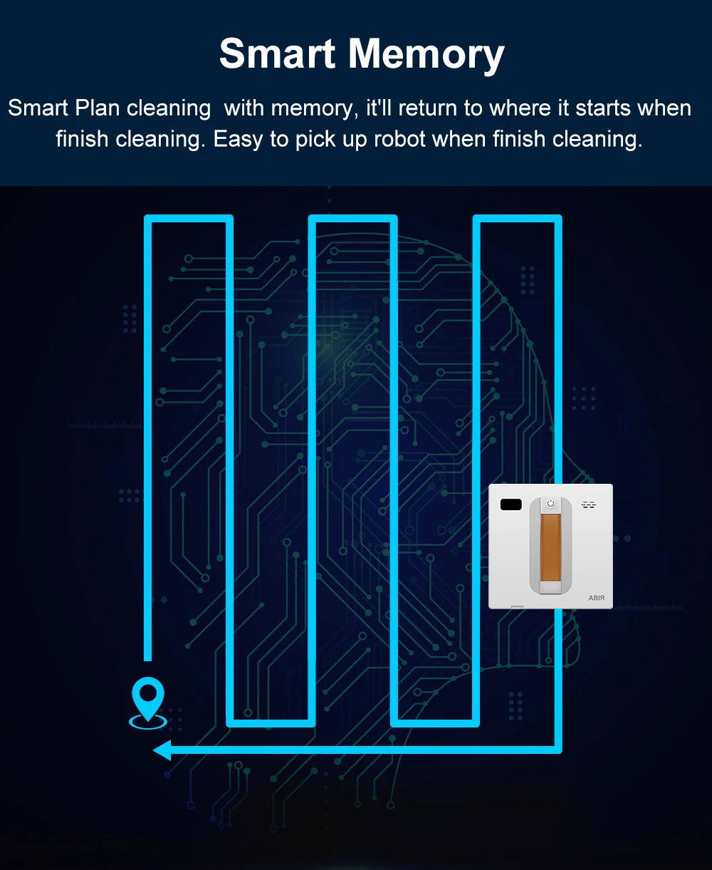 ABIR WD8 Robot Window Vacuum Cleaner,Dual Water Spray,Laser Sensor,Smart Home Glass Wall Wet Dry Cleaning ,APP&Remote Control.
