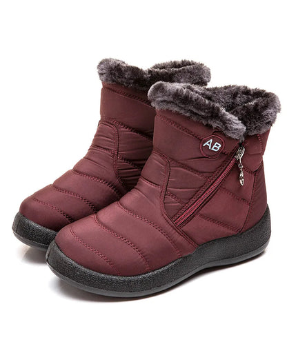 Boots Women's Ankle Boots With Fur Waterproof Snow Botas Mujer Elegant Winter Shoes For Woman Winter Boots Casual Black Footwear.