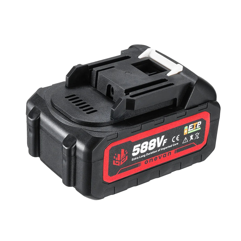 ONEVAN 18V 588VF 22900mAh Lithium-Ionen-Akku mit Ladegerät für Elektroschrauber Kettensäge Elektrowerkzeug-Akku