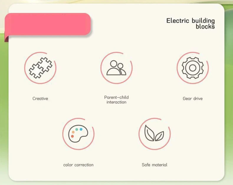 Electric Gears 3D Puzzle Model Building Kits Plastic Brick Blocks Educational Toys for Kids Children Gear Blocks Building Toys.