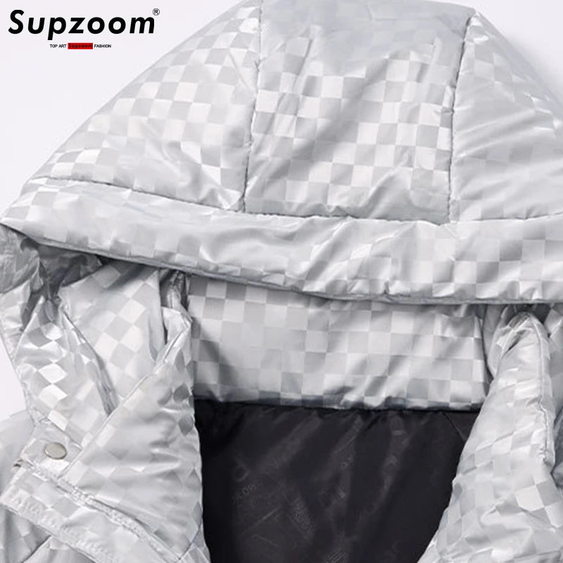 Supzoom New Arrival Casual Mens Winter Trendy Hooded Bread Couple Bright Face Starry Thickened Coat Cotton-padded Jackets.