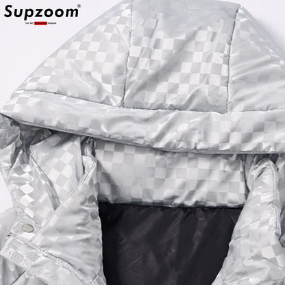 Supzoom New Arrival Casual Mens Winter Trendy Hooded Bread Couple Bright Face Starry Thickened Coat Cotton-padded Jackets.
