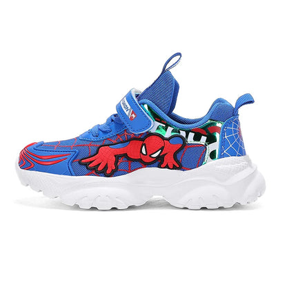 Disney Kids Sneakers Boys Tennis Shoes Comfortable Mesh Shoes Lightweight Outdoor Children's Sports Walking Black Blue Shoes.