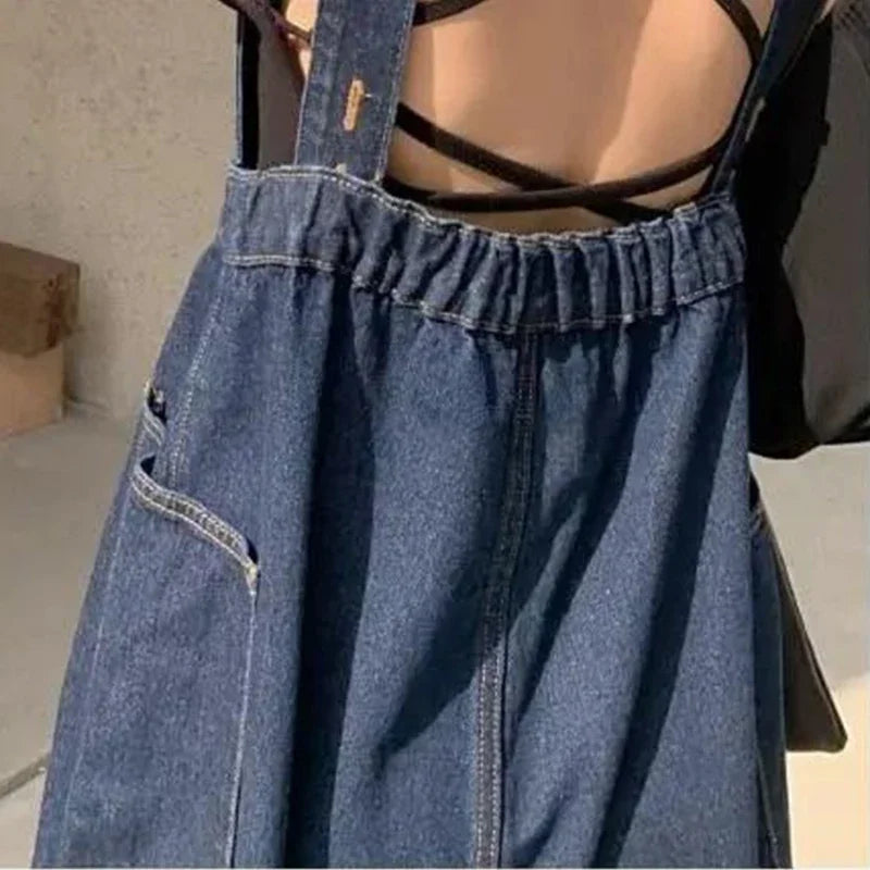 Jumpsuits Women High Waist Loose Denim Fall New BF Harajuku Straight Wide Leg Slim Trousers All-match Korean Style Trendy Chic.