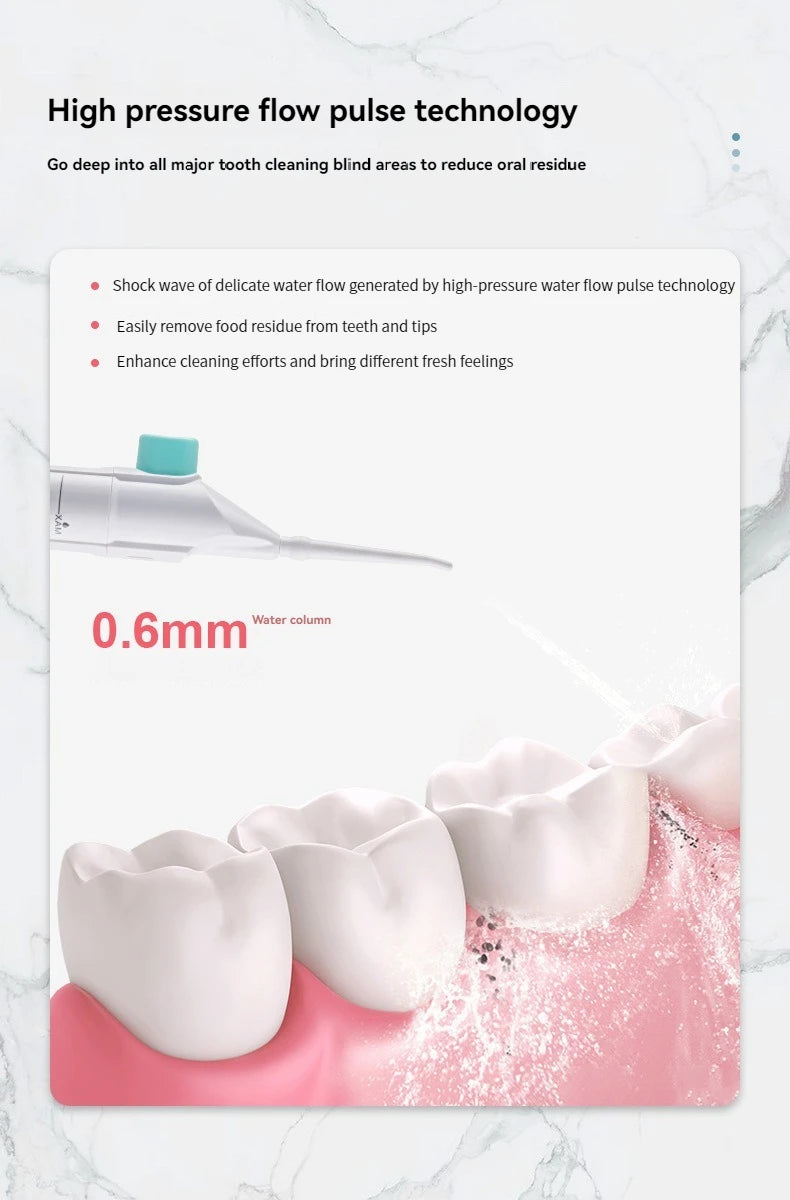 Household High Pressure Oral Irrigator Portable Teeth Clean Water Dental Floss Manual High Pressure Water Toothpick.
