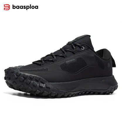 Baasploa Wanderschuhe Herren Outdoor Wasserdicht Camping Beständig Rutschfeste Turnschuhe Männlich Lässig Leichte Schnür-Wanderschuhe.