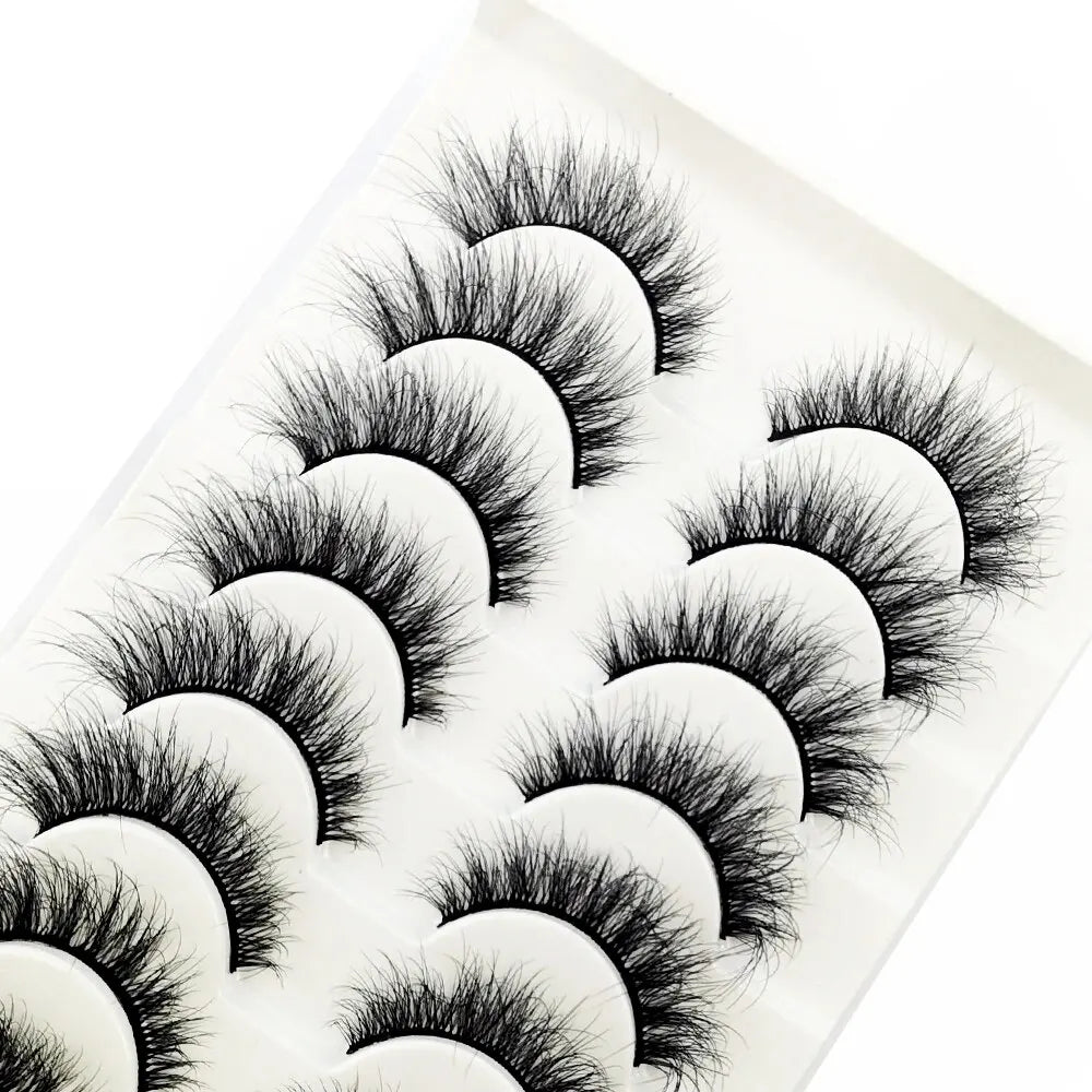 10 Pairs Lashes Fluffy Soft Russian Volumes Mink Lashes 3D Mink Eyelashes Lashes Reusable Fluffy False Lashes Russian Extensions.