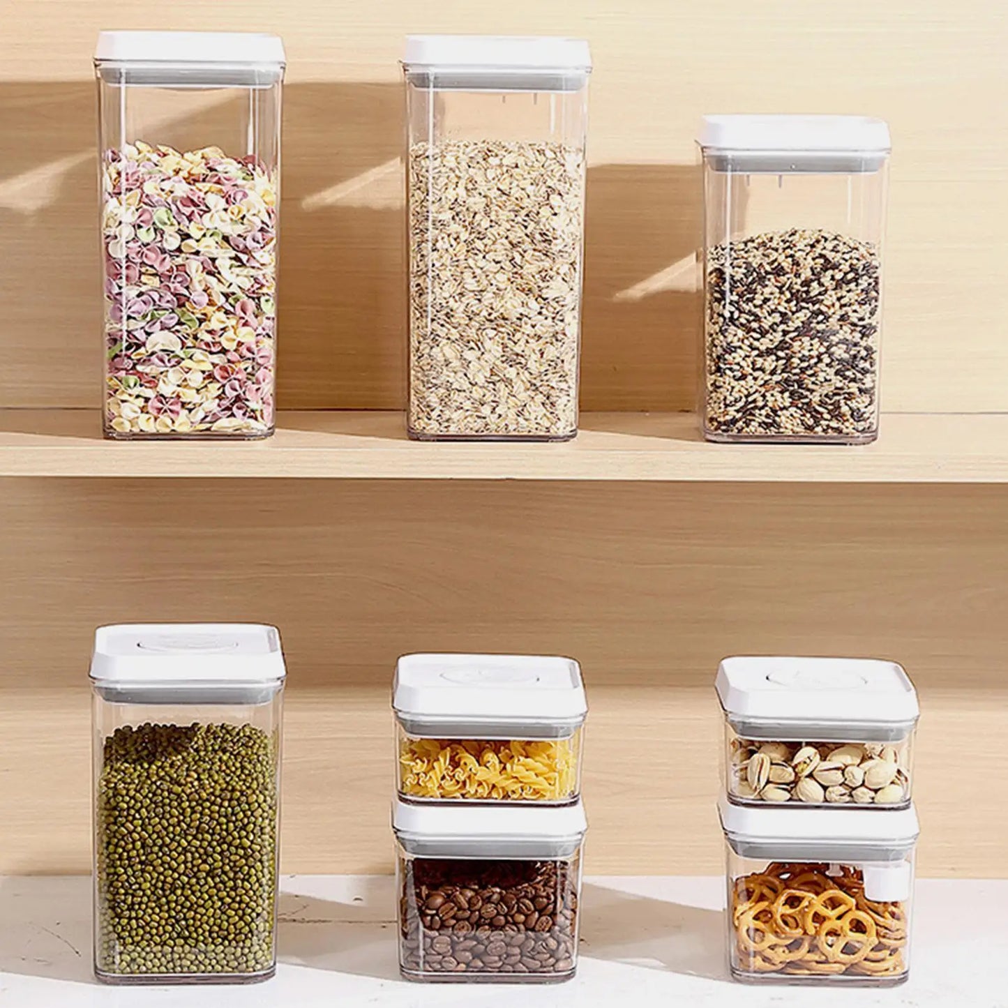Cereal Container Kitchen Airtight Jars Clear Stackable Sealed Jar for Rice Pet Food Home Bakers Pantry Organizers Dried Fruits.