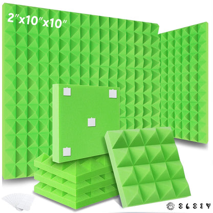 Studio Acoustic Soundproof Foam Panels 6/12/24 Pcs, Pyramid Sound Insulation Treatment Acoustic Sponge，Acoustic Foam Panels