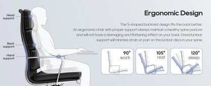 Verstellbarer Bürostuhl aus echtem Leder mit Lordosenstütze, Legierungsarmbasis, Chefsessel, ergonomische Schreibtisch-Computerstühle