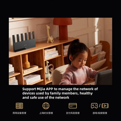 Xiaomi Router BE6500 Wi-Fi 7 4-Core 2.5G Ethernet Port lOT Intelligent Linkage Mesh Networking MLO Dual Bands Mijia APP Control.