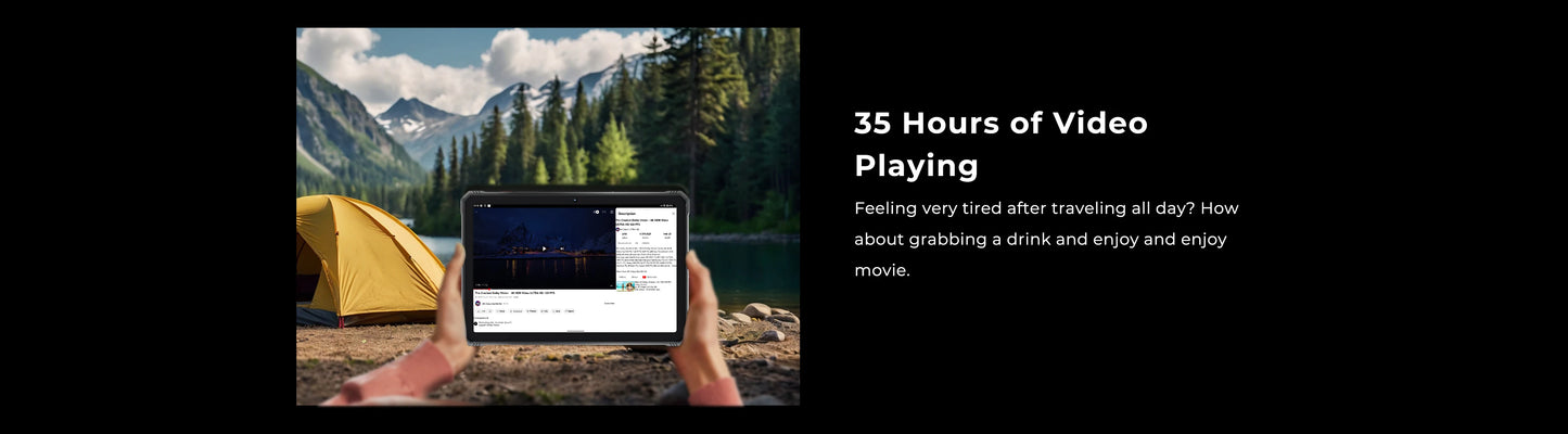 HOTWAV R9 Pro Rugged Tablet Android 14 11" FHD+ 20080mAh Pad 64MP Rear Camera 6GB 256GB Tablet PC With Super Camping light