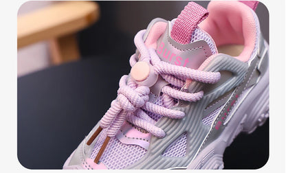 2025 Autumn Sport Shoes For Children PU Leather Waterproof Kid's Sneakers Anti-slippery Breathable Boy's Girl's Running Shoes.