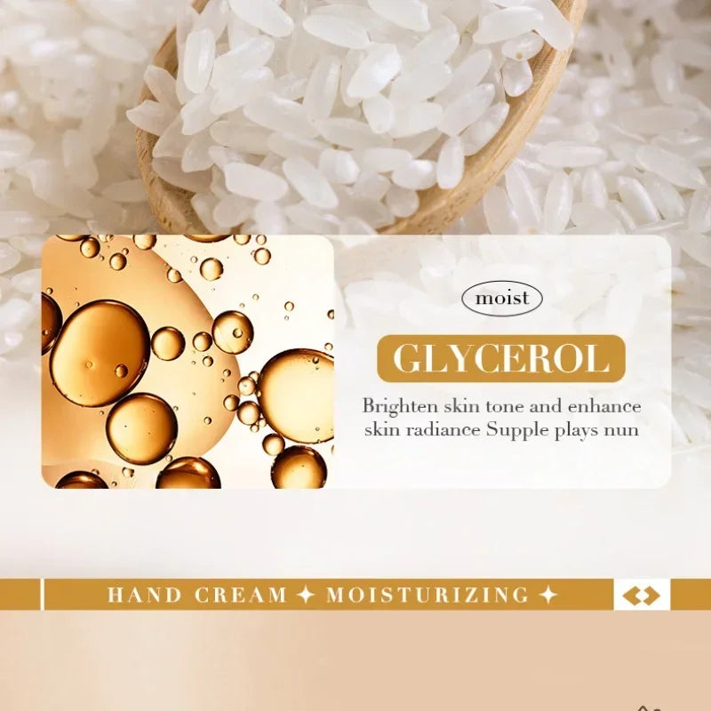 Rice Hand Cream Volumizing Rejuvenating Nourishing Moisturizing Refreshing Non-Greasy Hand Care Cream 30g.