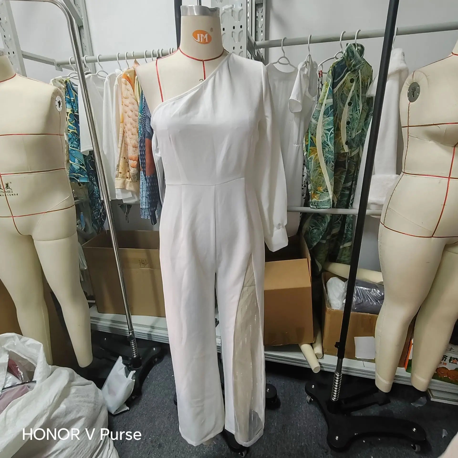 2025 Sping Summer Women's Jumpsuit Casual Comfortable Fashion Sexy Slanted Mesh Slightly Tilted Neck Office Jumpsuits.