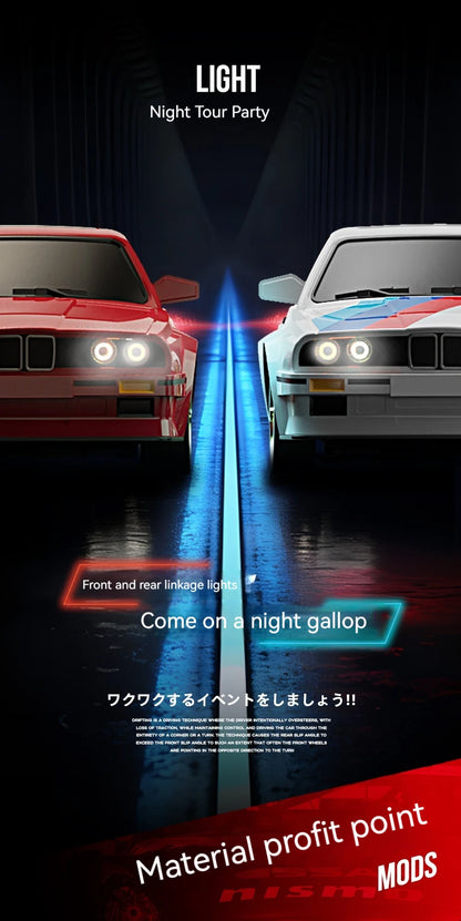 New Rc Car Four-Wheel Drive 1:16 Retro E30 Sports Car Remote Control Car 4wd 30km/H High Speed Drift Car 2.4g Cvt Rc Car Toy Boy.