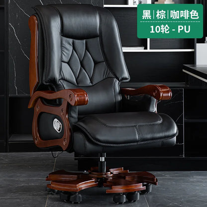 Business Leder Büro Computer Stuhl Liege Verstellbare Rückenlehne Executive Rotierenden Stuhl Massage Computer Büro Möbel